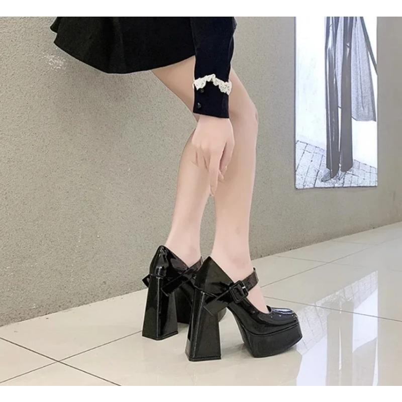 2025 Spring and Autumn Sexy High Heels Square with Mary Jane Sex Women's Shoes