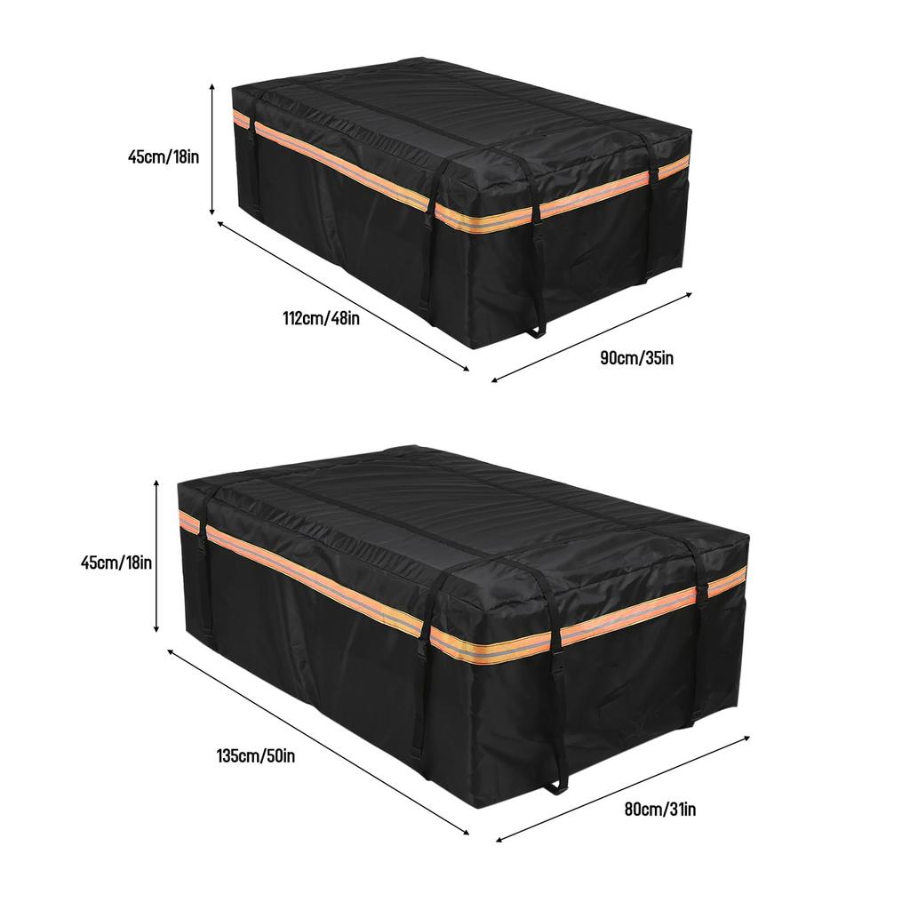 420D Waterproof Cargo Car Roof Cargo Carrier with Reflective Universal Luggage Storage Cube for Travel and Camping Bag, Strips, Bag,