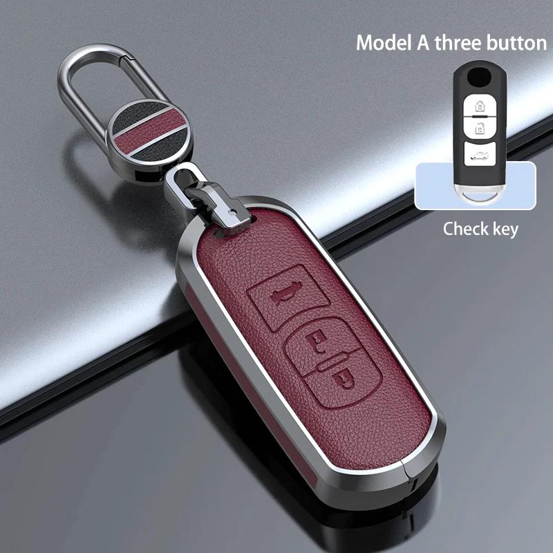 

Zinc Alloy Cowhide Car Key Case Cover Fob For Mazda 2 3 5 6 BL BM GJ Atenza Axela Demio CX-3 CX3 CX-5 CX5 CX7 CX-9 CX8 Keyless