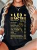 Leo Fakten T-Shirt für Damen, Lustiges Sternzeichen Grafik-T-Shirt, Leo Persönlichkeits-Statement Top, Geburtstagsgeschenk für Leo-Liebhaber, Selbstbewusstes Astrologie-Shirt