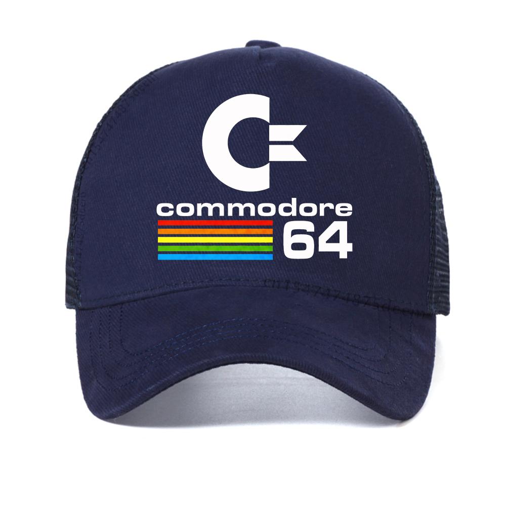 

Commodore 64 mesh baseball cap outdoor casual Breathable mesh trucker hats fashion sport adjustable snapback cap gorras Adjustable темно-синього кольору