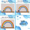 Fabric Large Rainbow Wall Decals Peel and Stick, Precut Original Hand Drawn Colorful Vigor Watercolor Full Rainbow Wall Sticker Decor for Kids
