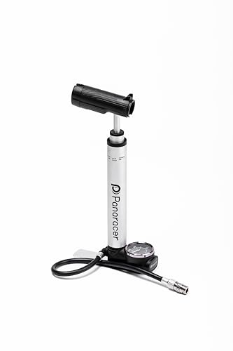 Panaracer Portable Bicycle Pump with Adjustable Pressure Gauge, Compatible with All Valves, Silver, BMP-N21AGF2-S