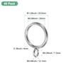 METERXITY Silver Curtain Rings with Metal Curtain Rod Inner Diameter Drapery Rings for Hanging and Towels 40-Pack Eyelets, Rust-Resistant Rings, 1"