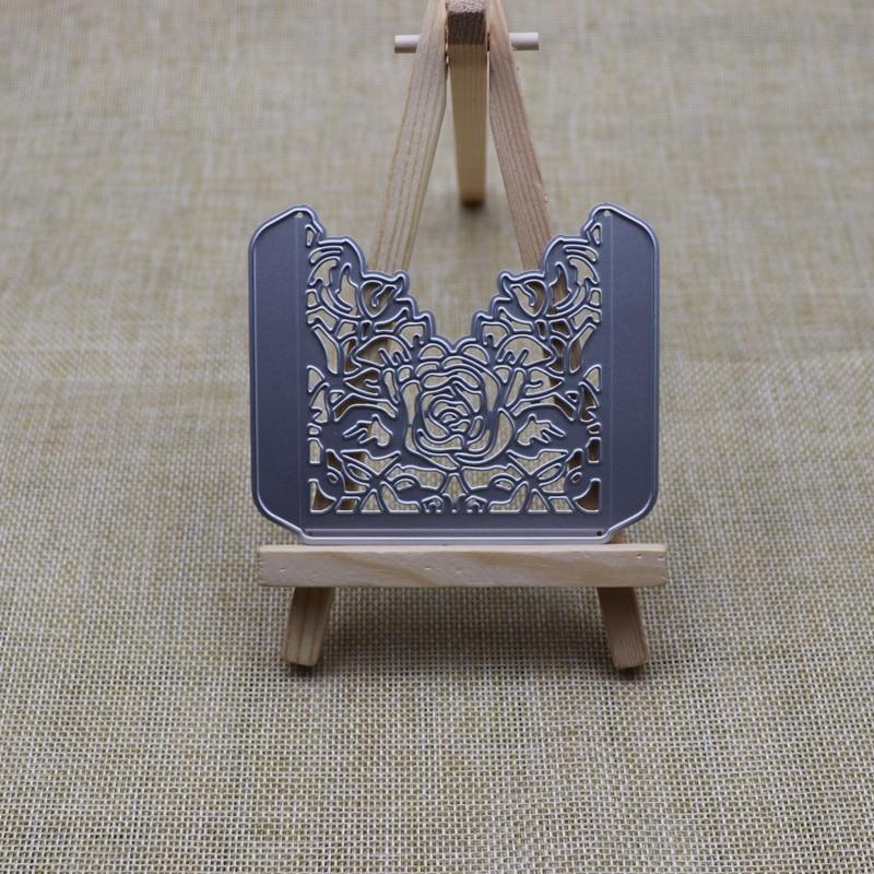 Rosenblumenrahmen Metall Stanzschablonen Schablonen für DIY Scrapbooking Fotoalbum Dekor Prägung DIY