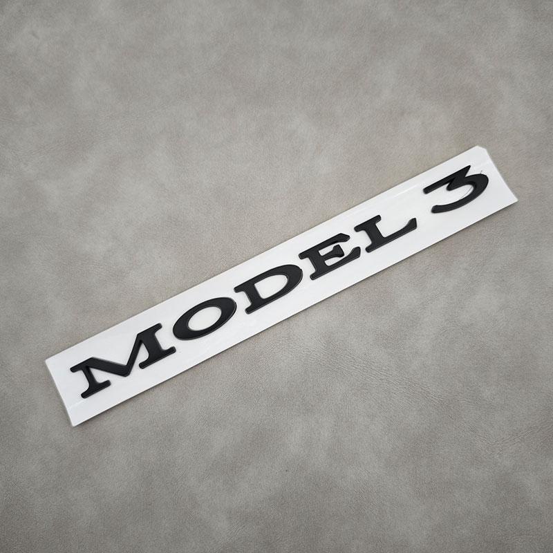 3D ABS Black Model 3 Letters Logo Car Rear Trunk Badge Sticker For Tesla Model X S 3 Y Auto Decal Accessories