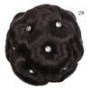 Female Wig Hair Ring Curly Bride Makeup Diamond Bun Flowers Chignon Hairpiece