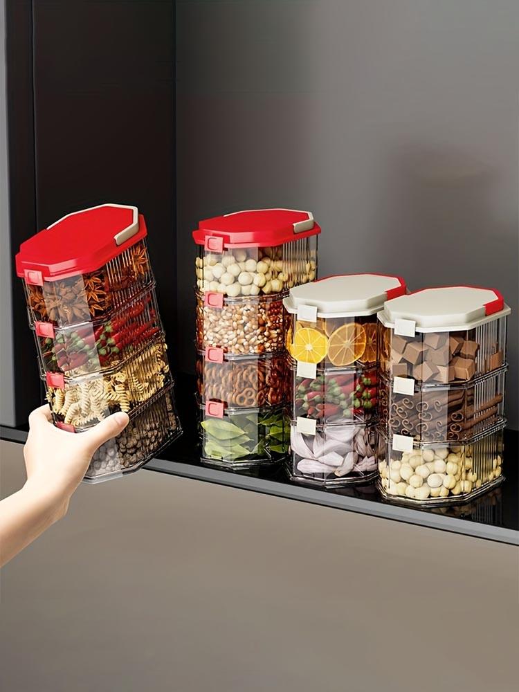 Stackable sealed storage box with handle and snap-on lid - durable leak-proof organizing box