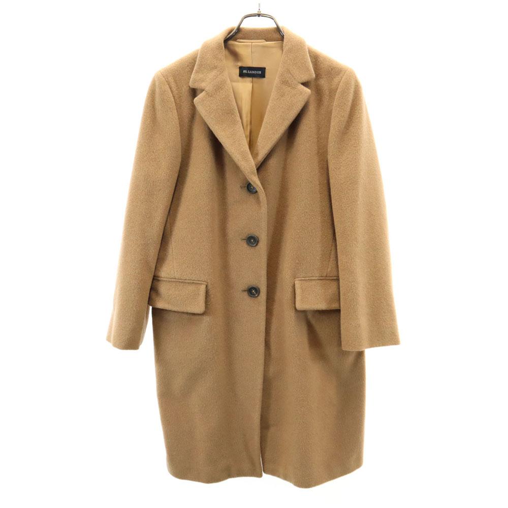 Jil Sander Italian Camel Hair Chester Coat 38 Beige Brown Women Used