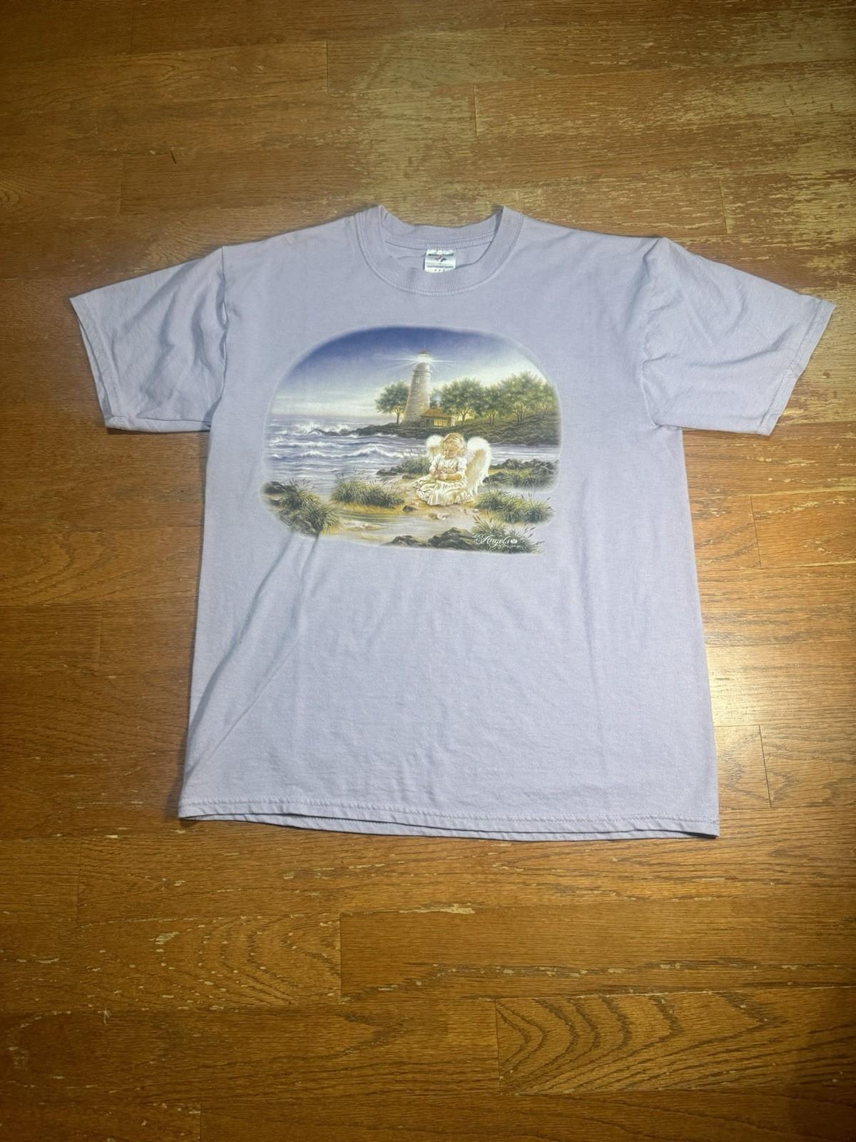 Y2K Angel By The Beach Graphic Tee L