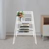 3-Step Folding Herringbone Design Ladder Stool with Storage Shelf, Clear Color, Non-Slip Pedals & High Weight Capacity 220 lbs