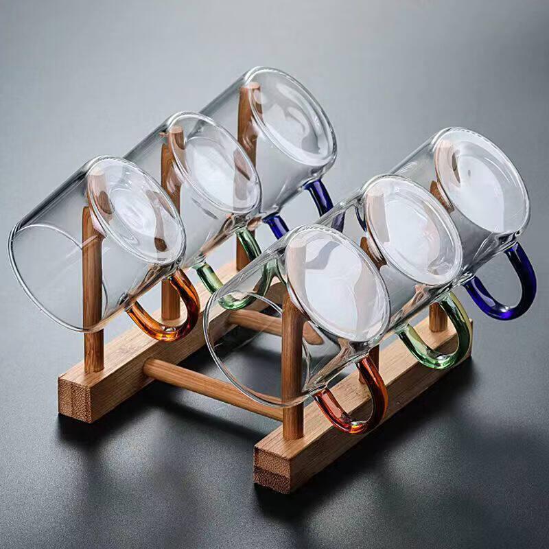 ZISIZ Термостойкий набор из шести цветных чайных чашек