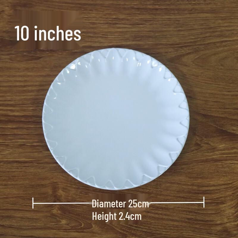 White Melamine Commercial Round Serving Plates