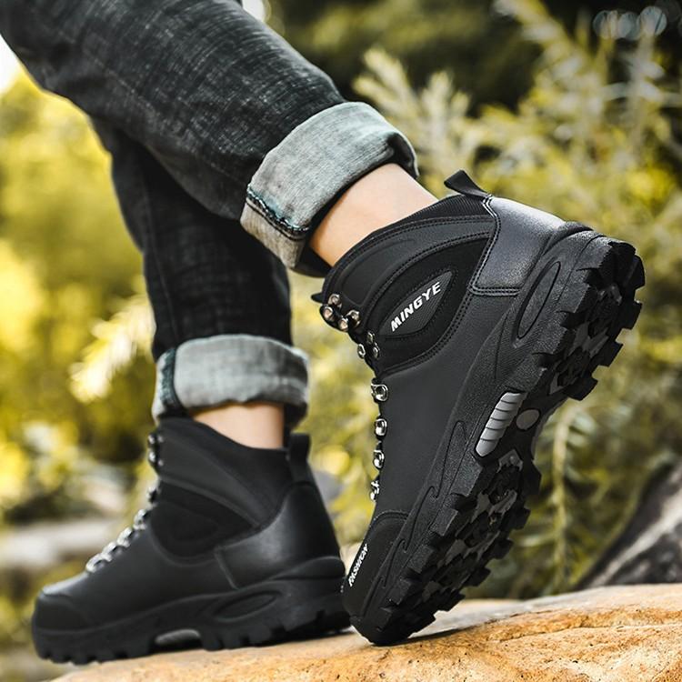 Large Size Men's Shoes Outdoor Hiking Shoes High Top Training Shoes Men's Work Labor Insurance Non-slip Hiking Off-road Shoes