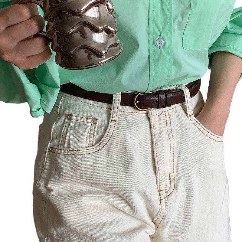 Little Trendy Girls Denim Pants Belt For Summer With Simple And Design Elegant