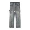 American Yellow Mud Dyed Jeans Men's Autumn Trendy Brand Vibe Wide-leg Pants Old Straight Trousers Scimitar Slightly Pulled Trousers