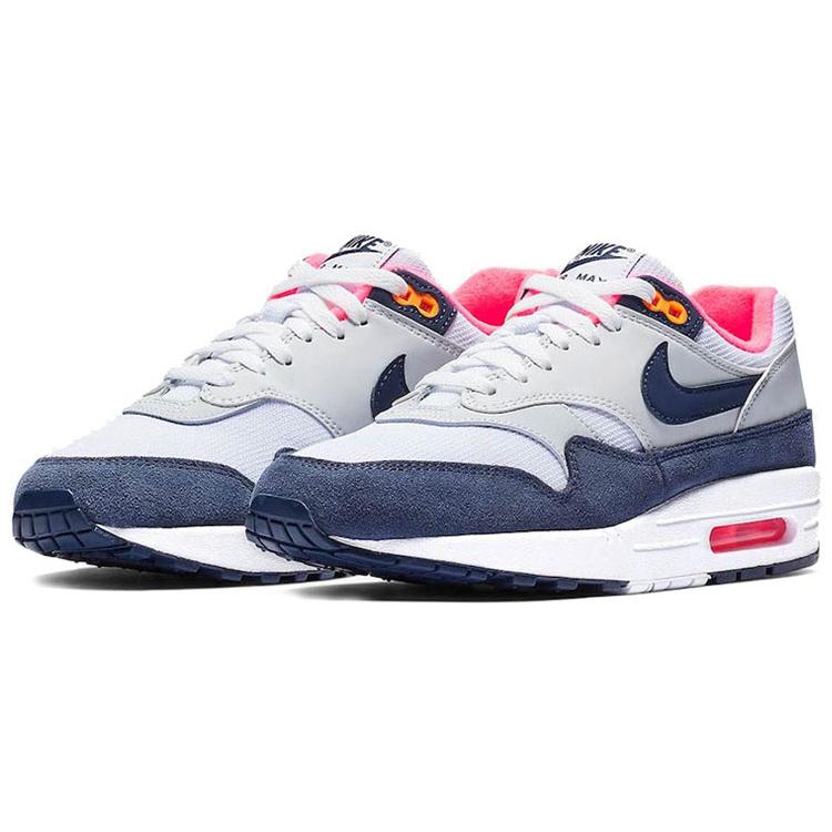 Nike Air Max 1 Pure Platinum Midnight Navy Racer Pink Women's 319986-116