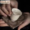 2pc/set Retro Grass Wood Gray Tea Cup Small Polygonal Master Cup Hexagonal Personal Meditation Cup Bowl Kung Fu Teaware 40ml