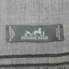 Excellent HERMES Scarf Large fringed stole gray cashmere mens Used