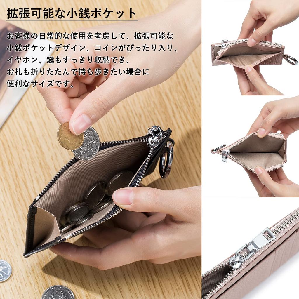 Bearneko Slim Card Genuine Pass Fragment Card Mini Wallet for Women and with Commuter Pass and Business Card Case Case, Leather, Unisex, Case, Case,