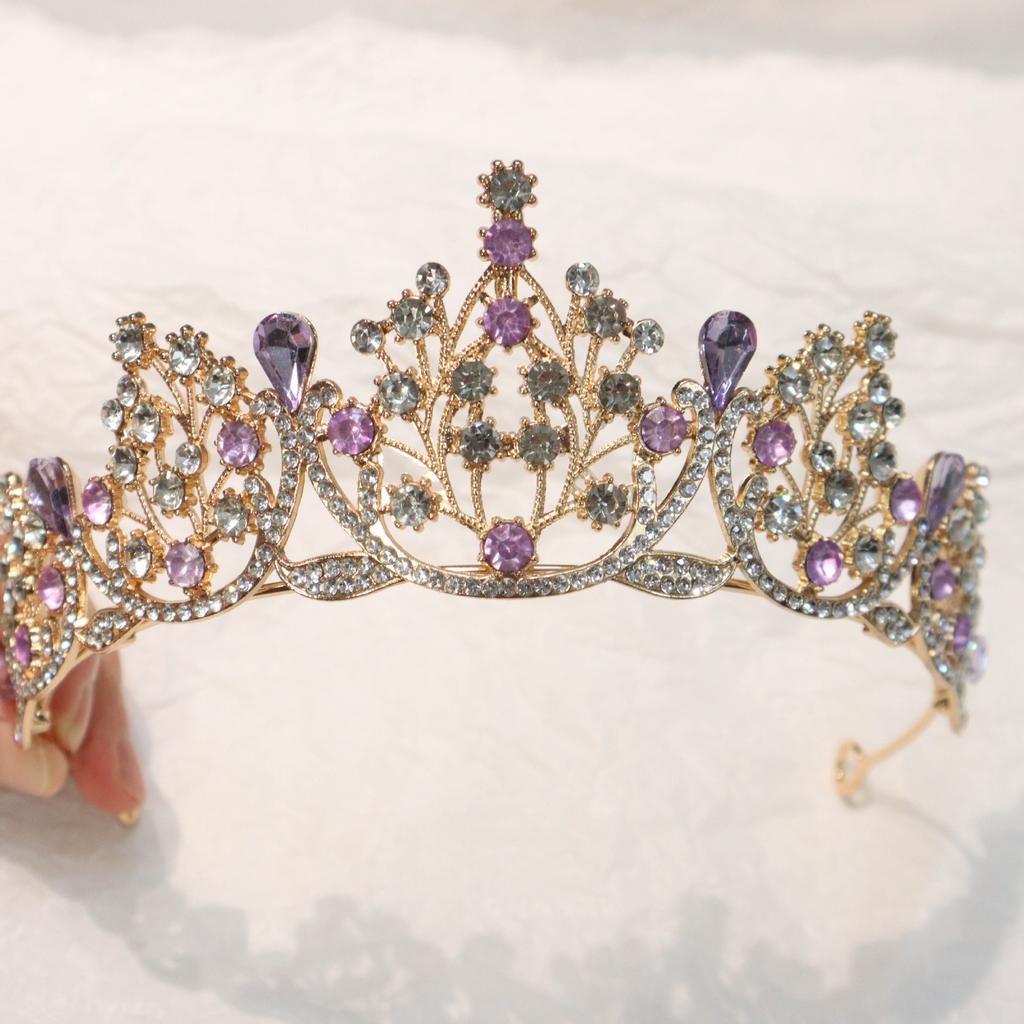 Bride's Crown Headwear Princess Rhinestone Headband Model Catwalk Performance Crown Girl's Birthday Dress Updo Accessory