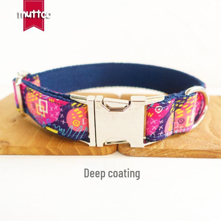 MUTTCO Original Thickened Alloy Buckle Dog Collar Leash, UDC-062 for Teddy, Samoyed Large