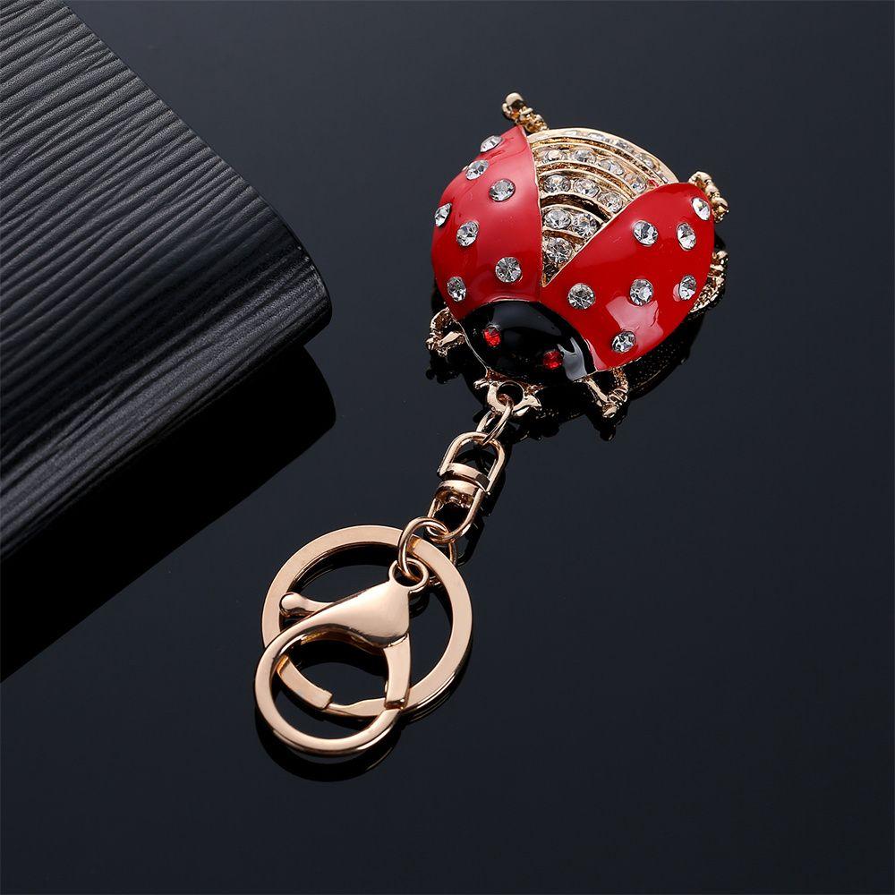 

Packaging Decoration Keys Holder Bag Key Ring Bag Keyrings Crystal Key Pendant Ladybird Keychain
