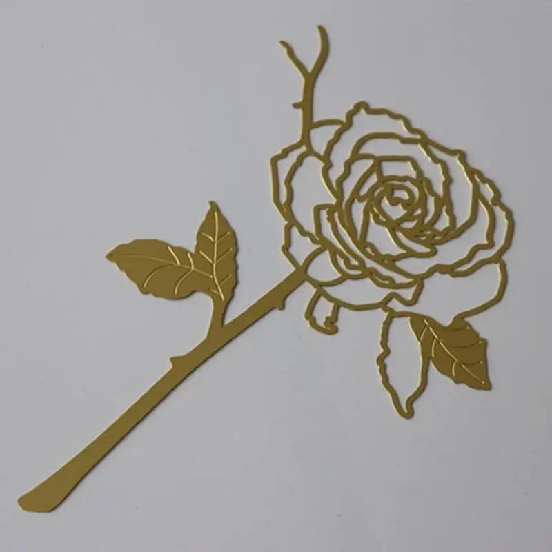 Rose Bookmark Metal Hollow Delicate Book Marks for Men Women Adults Gifts Books Paper Office Supplies