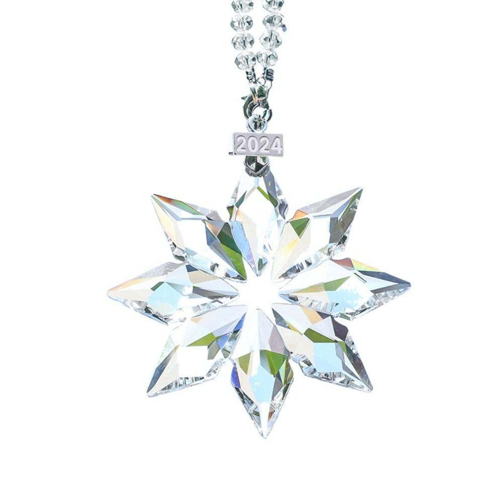 

Clear Shiny Snowflake Star Pendant Bead Hanging Decorations for Christmas Tree Party Festival