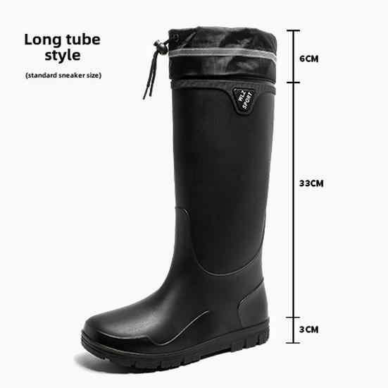 Men's Waterproof Non-Slip Outdoor Korean Fashion Rain Boots for Fishing and Sea Tasks