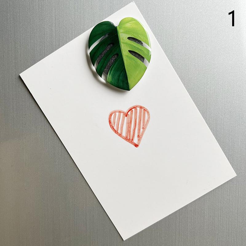 Fridge Magnet Stickers Simulate Leaves Shape Message Memo Paper Fixed For Home Office Work Education Supplies