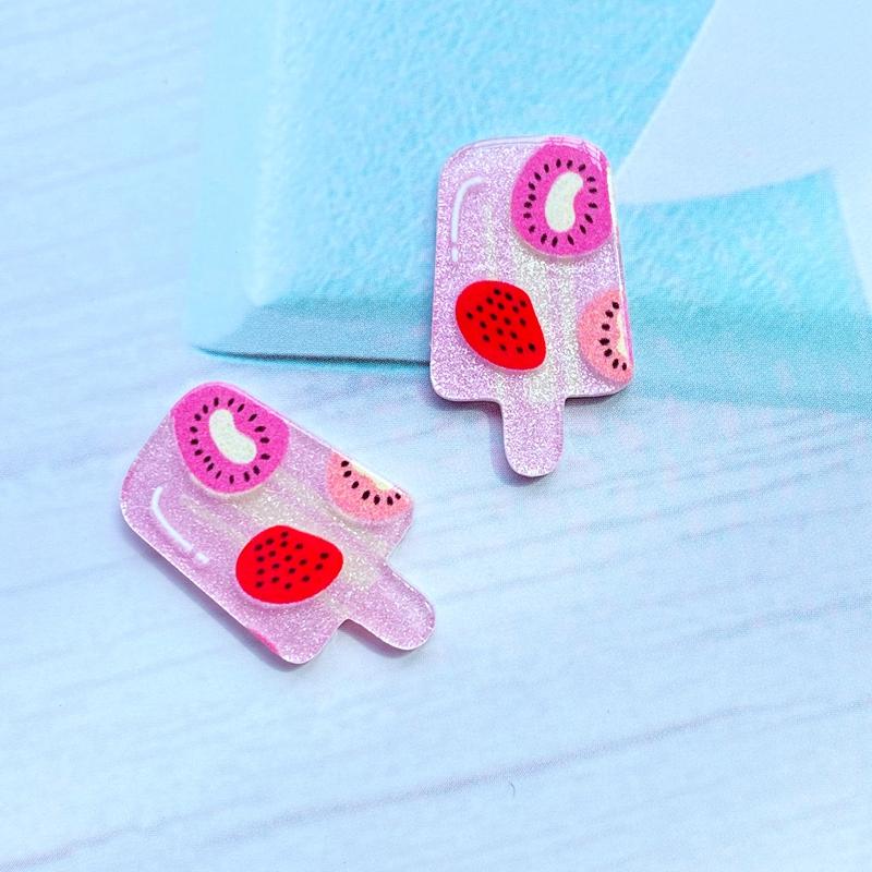 50Pcs/Lot Cute Mixed Shiny Mini Ice Cream Flatback Acrylic Kawaii Scrapbooking Embellishments Diy Accessories E50
