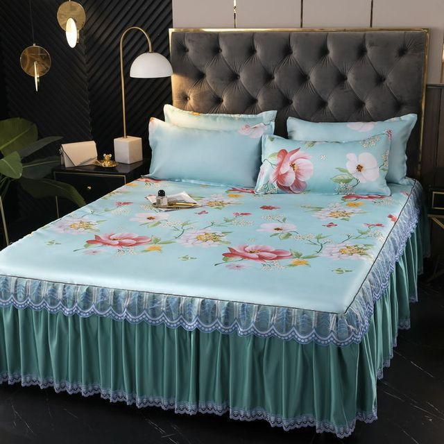 Cool Mat Ice Silk Mat Trzyczęściowy zestaw Pojedynczy Podwójny Można prać w pralce Narzuta na łóżko Letnie łóżko Rozkładane Składane Klimatyzowane siedzisko