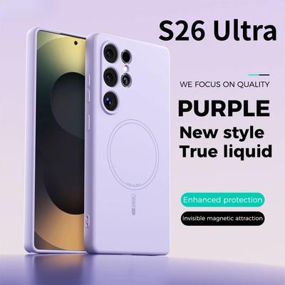 Original Silky Touch Flüssigsilikon Handy Hülle Weich Für Samsung S26 Ultra S25 Edge S24 FE Plus Für MagSafe Lade Schutzhülle