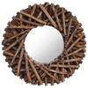 Day and Night - Day and Night Round Teak Wall Mirror 40 Cm