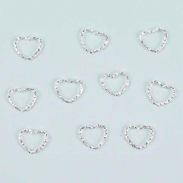 Set of 60 Butterfly Hair Rings, Heart Shape, Gold and Silver, for Braiding, Kids Hair Clips, Hair Tips, Hair Beads, Hair Ornaments, Makeovers, Flashy