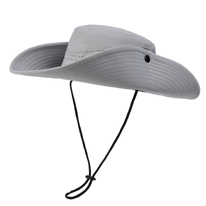 Quick Dry Wide Brim Bucket Hat for Men Women Cap Breathable Adjustable Chin Strap Outdoor Hiking Fishing Sun Hat