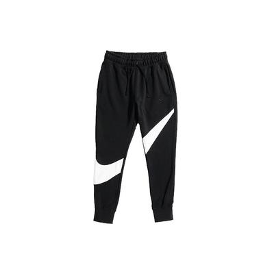 Big Swoosh Knit Straight-Leg Track Pants Men Bottoms Black White AR3087-010