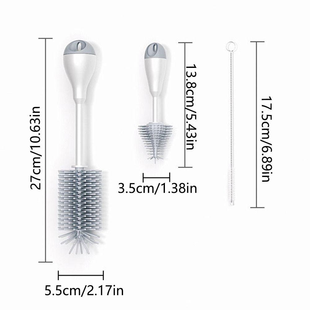 360 Degree Rotation Baby Bottle Brush Set All-Round Long handle 3 in 1 Pacifier Cleaning Kits Heat-resistant Anti-slip