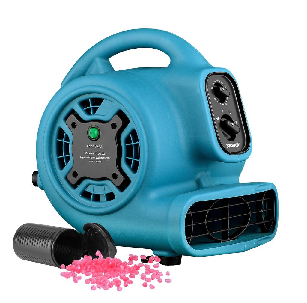 XPOWER P-250NT Blue Air Mover Carpet Dryer Floor Blower Fan Timer 8Oz Aroma Bead
