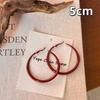 111 silver needle Ankola red geometric round earrings for women, new light luxury high-end retro exaggerated earrings