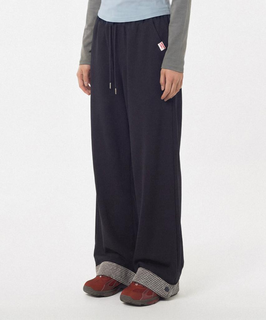 Maseumaluljeueopaeleol Check Hem Comfort Pants_Black