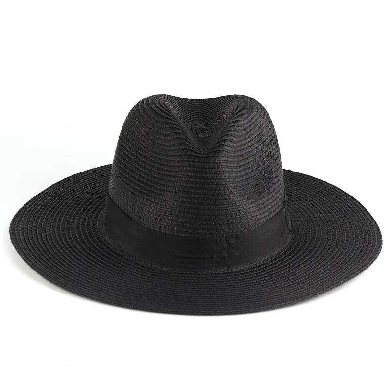 2025 New Unisex Summer Wide Brim Panama Hat UV Protection Breathable Straw Sun Hat for Beach Travel Outdoor Fashion