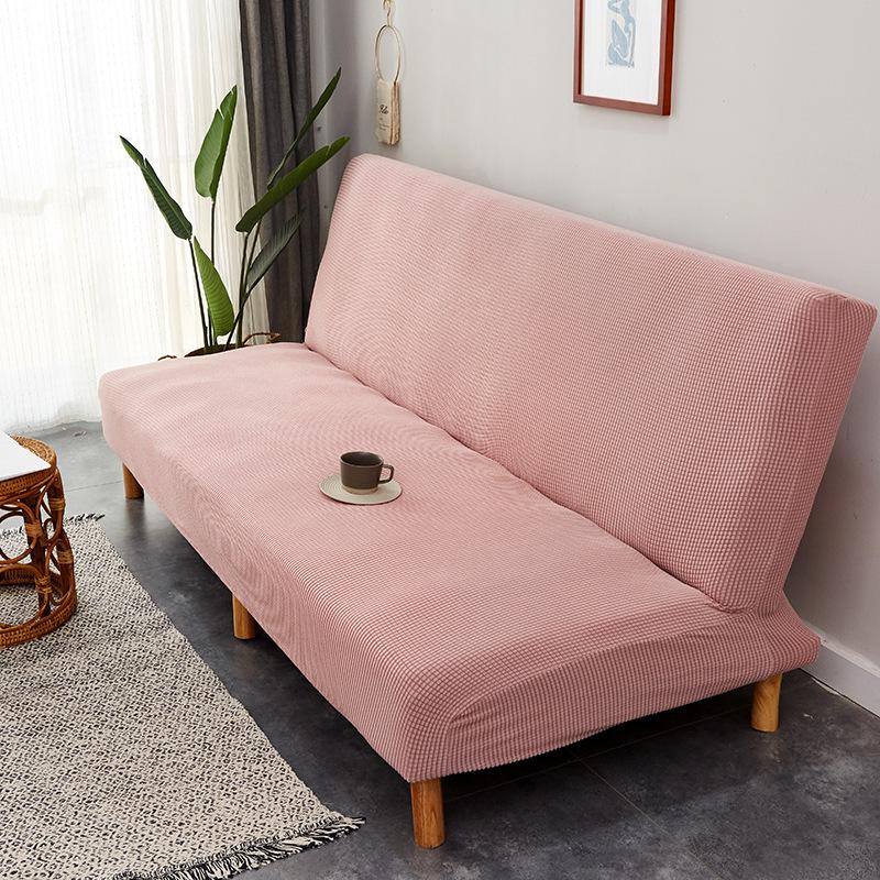 Univerzální elastický skládací potah na pohovku bez loketní opěrky, přehoz na línou pohovku