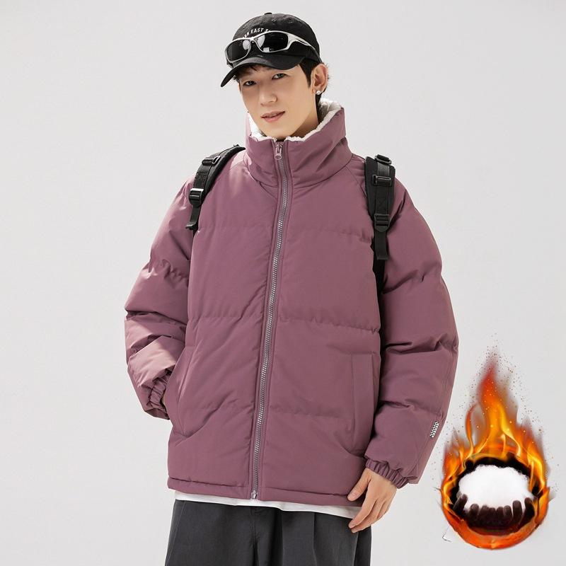 New Cotton Clothes Men's Stand-up Collar Trendy Hooded Trendy Brand Bread Clothes Thickened Warm Cotton Clothes Couple Loose Coat