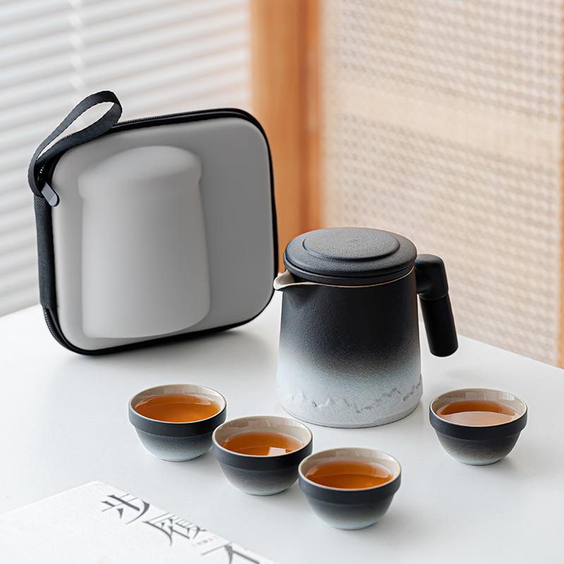 

Travel tea set gradual change thousands of miles Jiangshan outdoor travel portable kung fu tea set teacup