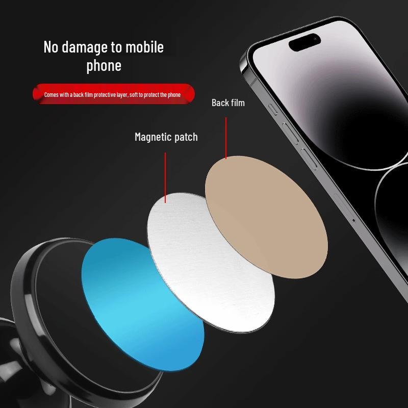 Black Rectangular Magnetic Phone Holder Sticker for Car
