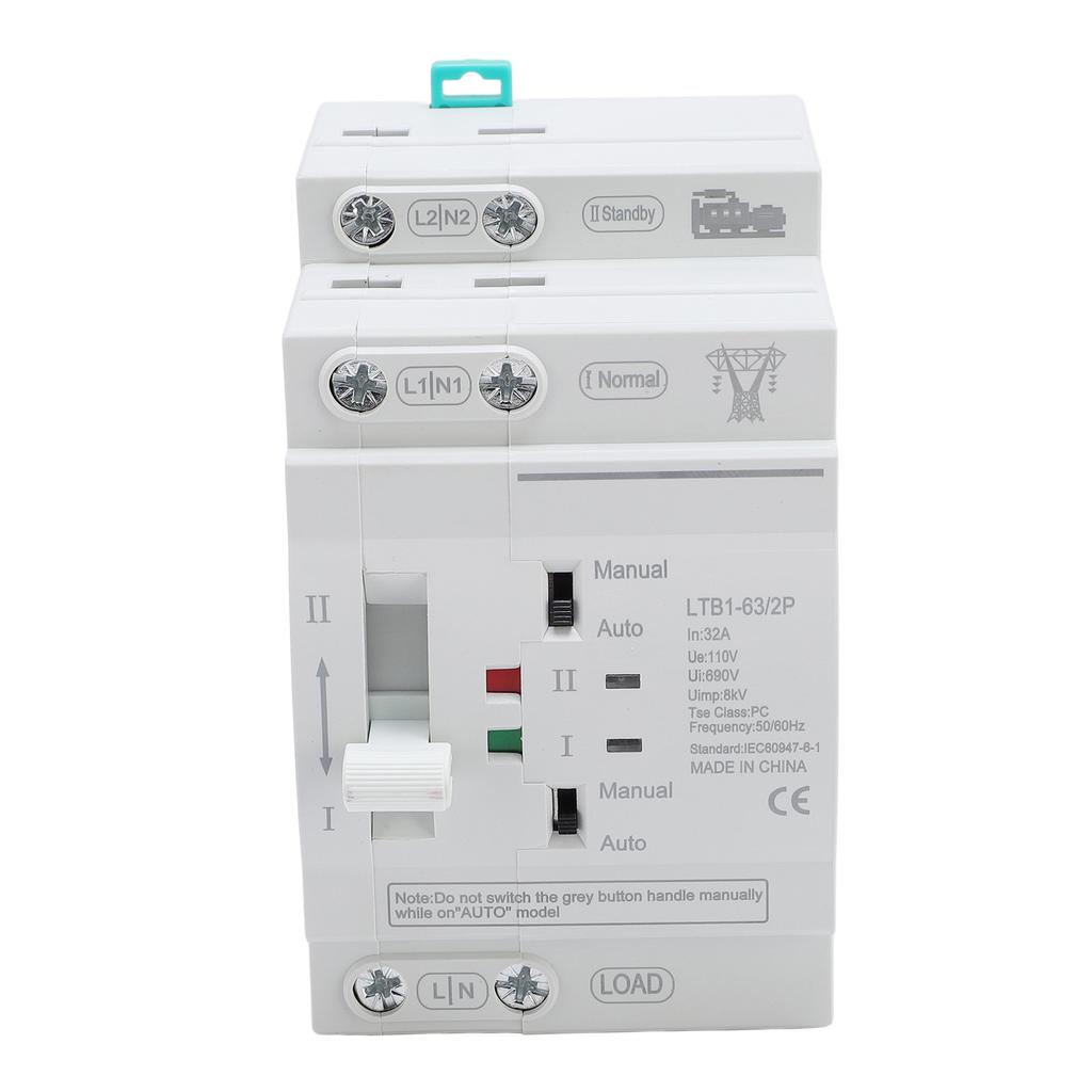 Double Power Automatic Transfer Switch DIN Rail ATS Mini Generator Changeover Switch 32A
