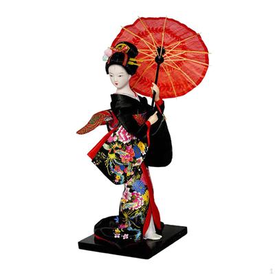 Japanese Geisha Kimono Doll Statue Asian Collectible Figurine 10 Inch for Table