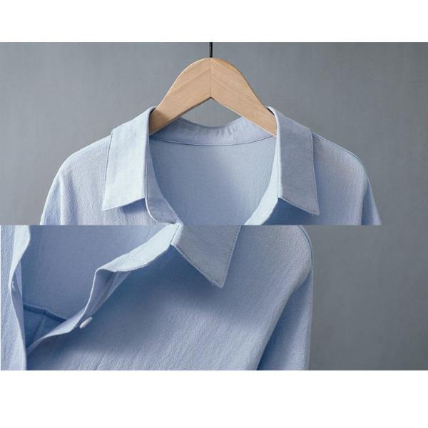 WTEMPO Women's Shirt Solid Color Top Medium Long Loose Shirt Long Sleeve Large Size Top Spring and Autumn